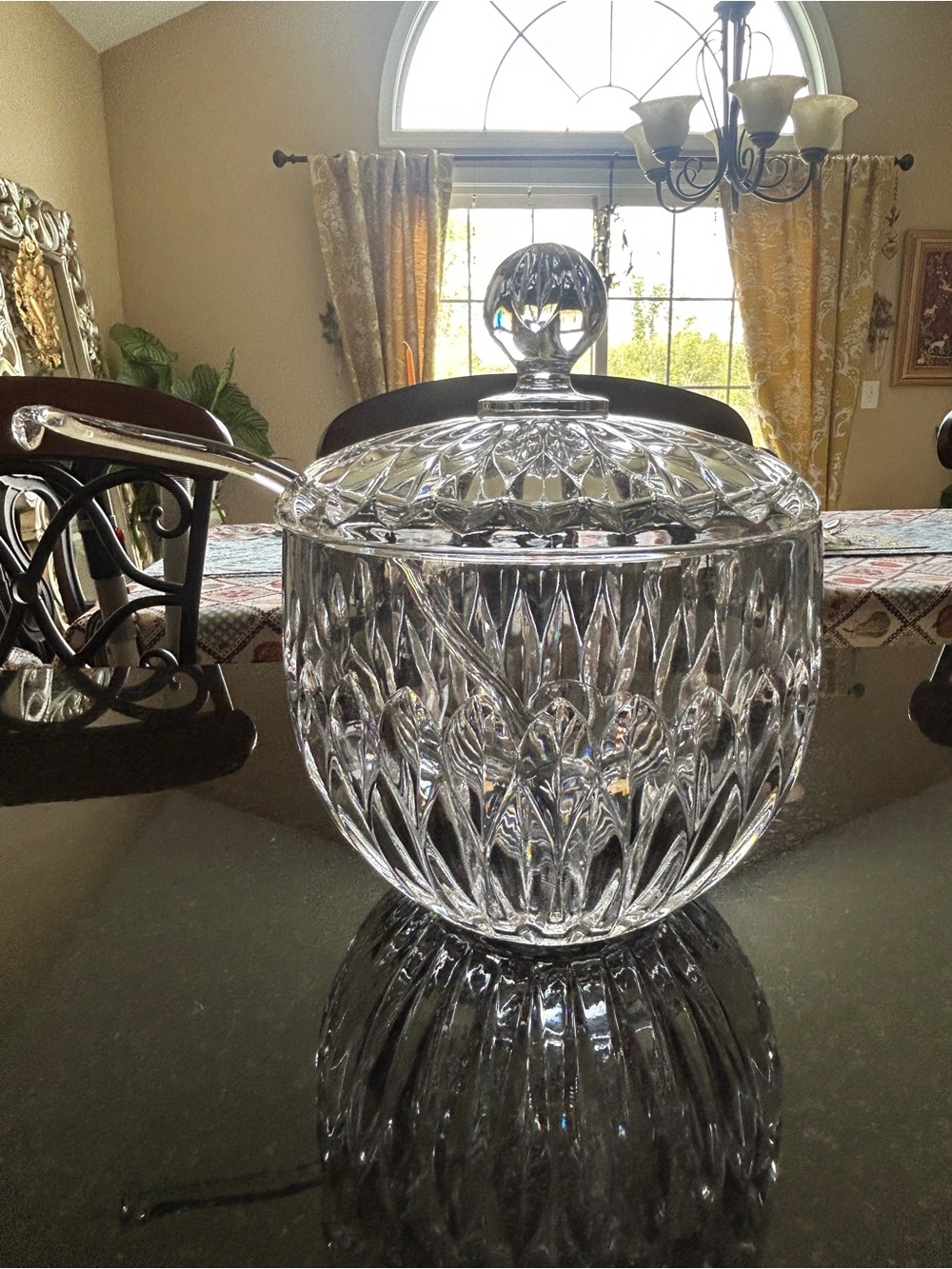 Vintage Heavy Crystal Edelweiss by Nachtmann Never Used Punch Bowl with Ladel